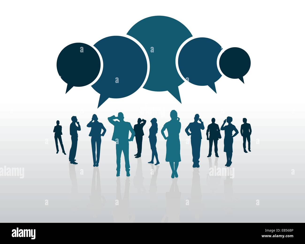 Business people with blue speech bubbles Stock Vector Image & Art - Alamy