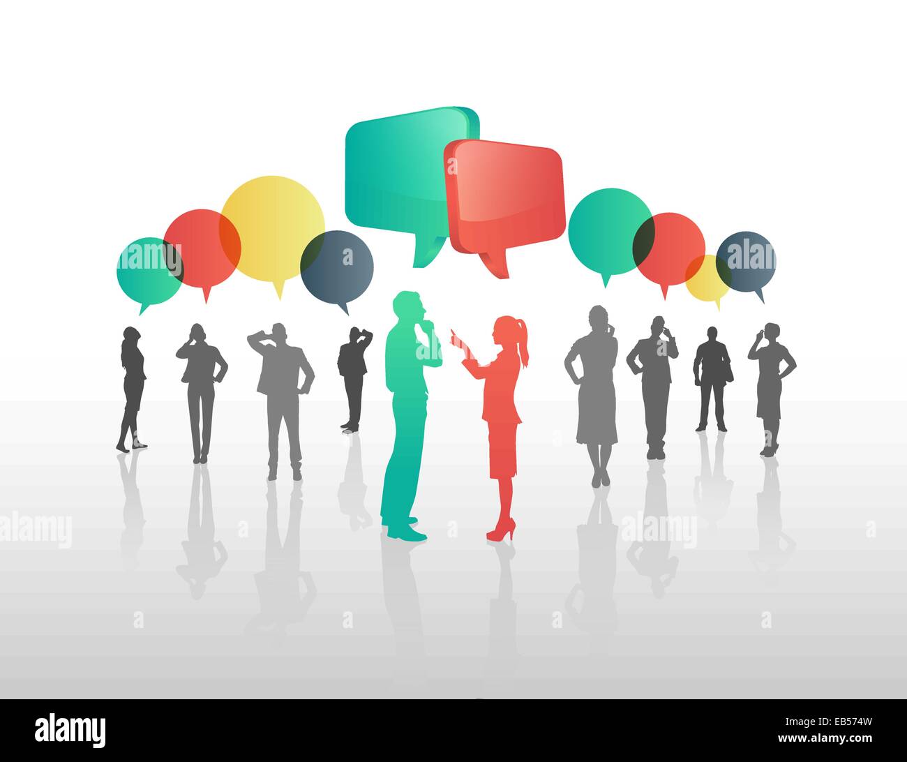 Business people with speech bubbles Stock Vector Image & Art - Alamy