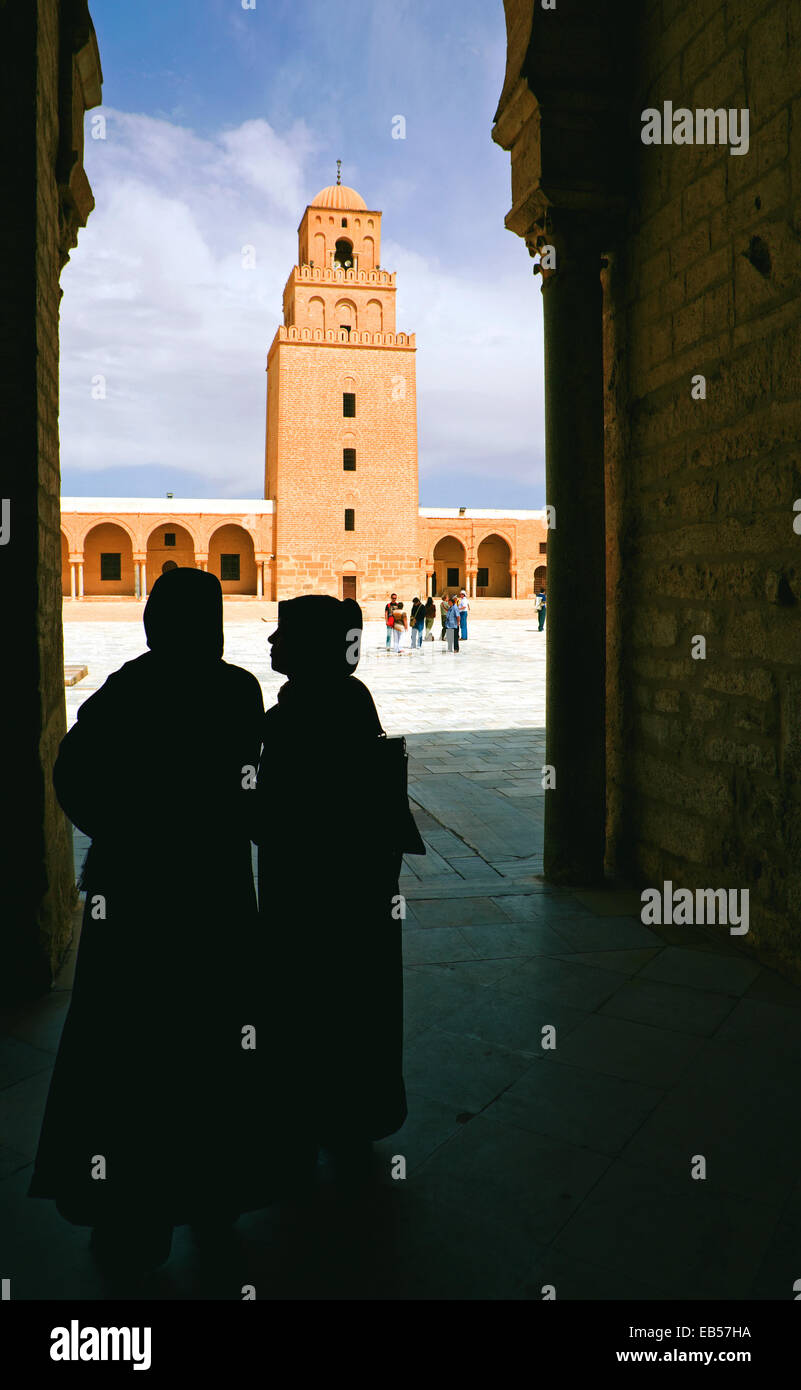 Tunisia, Kairouan, the Sidi Oqba mosque olso known as the Grand Mosque Stock Photo