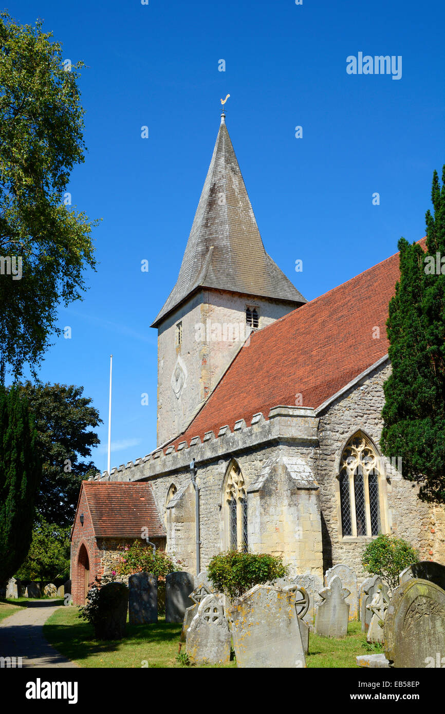 Holy Trinity Church at Bosham in West Sussex. England. With churchyard. Stock Photo