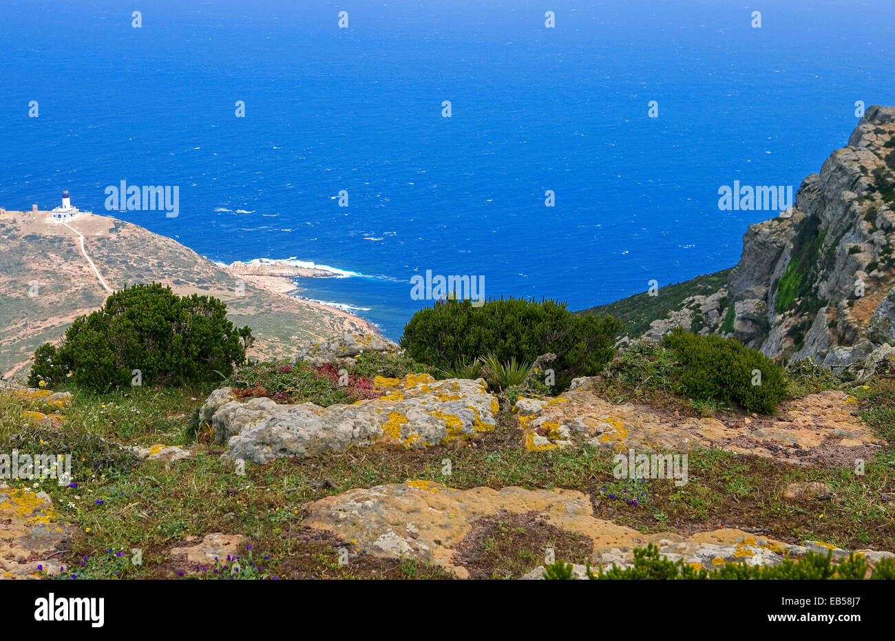 Tunisia, the Cap Bon sea cliffs Stock Photo
