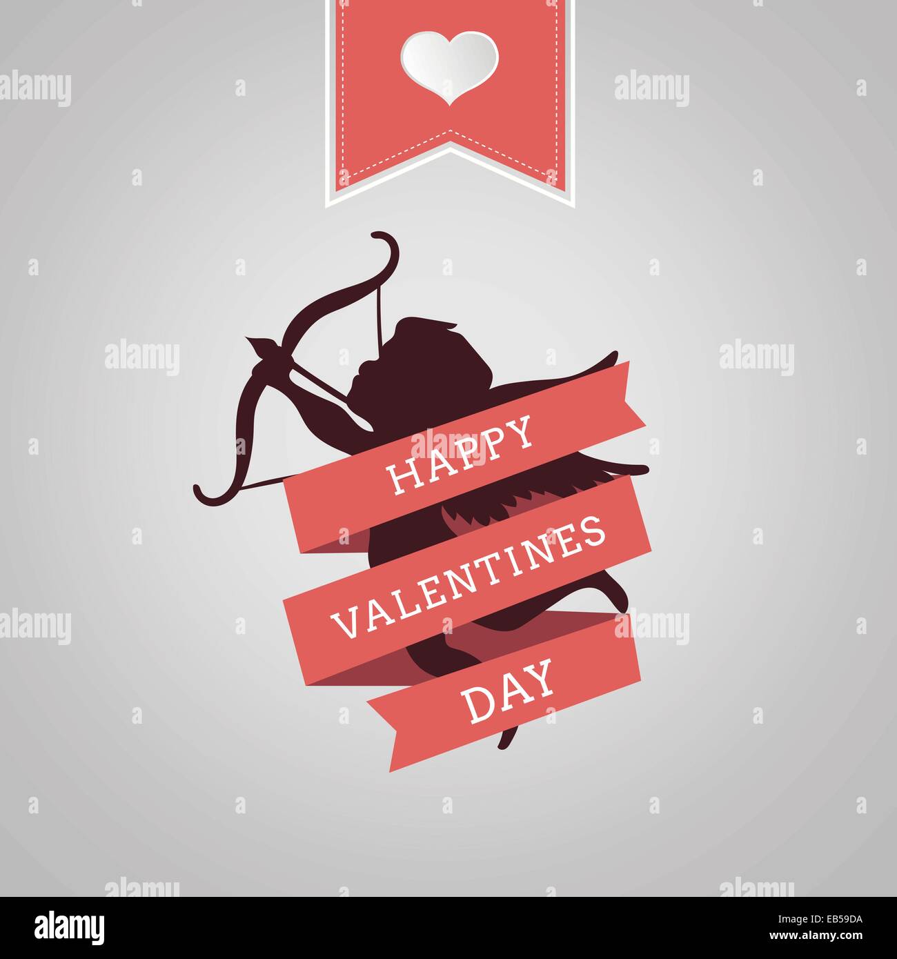 Happy Valentines Day vector with cupid Stock Vector Image & Art - Alamy