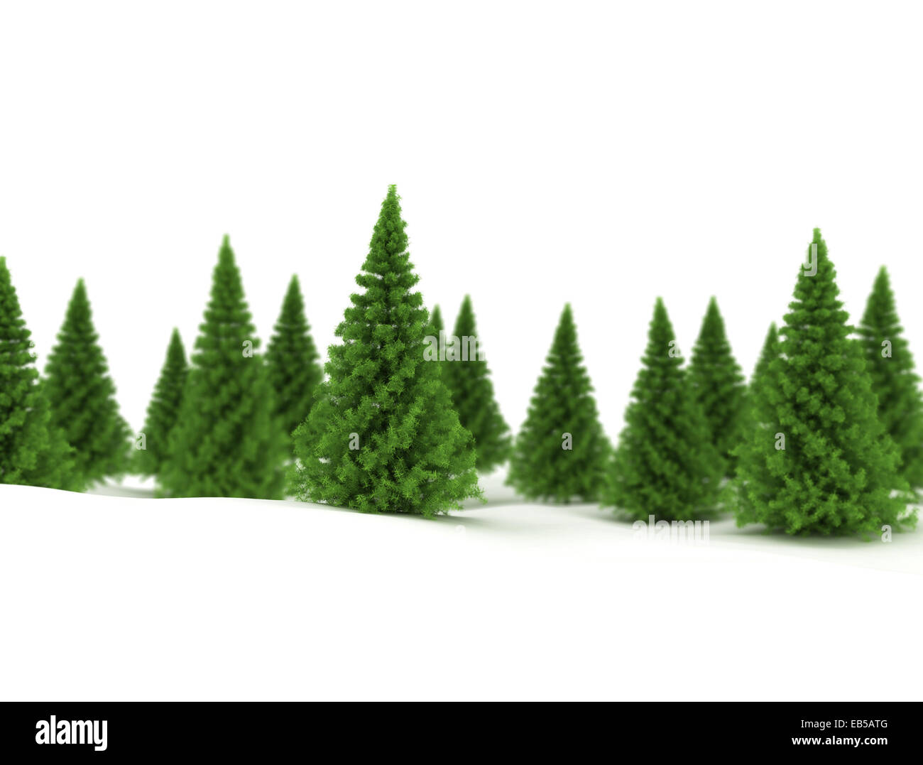 Christmas background with snow and green fir trees Stock Photo - Alamy