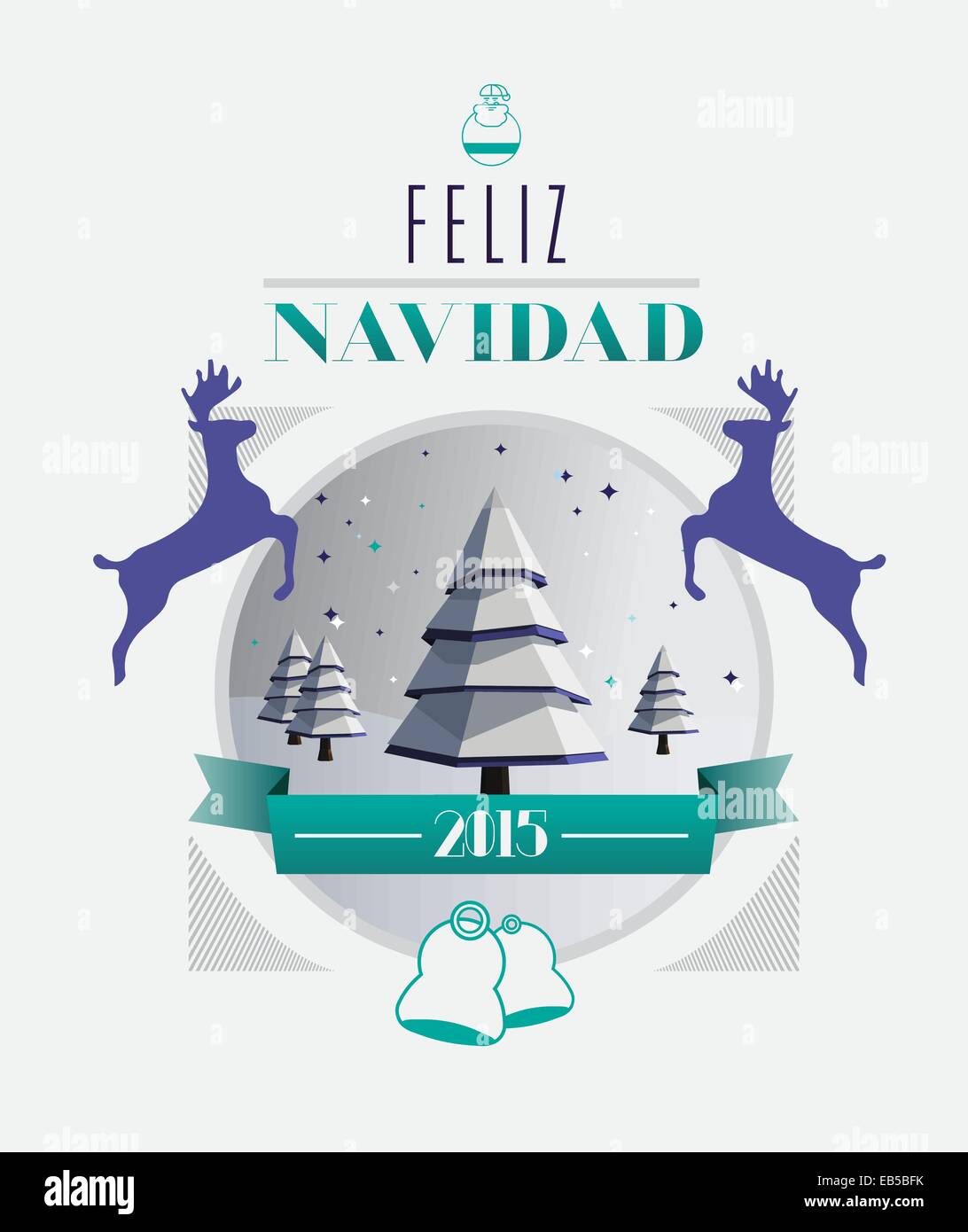 Feliz navidad 2015 message with illustrations Stock Vector Image \u0026 Art -  Alamy, image size:1092x1390