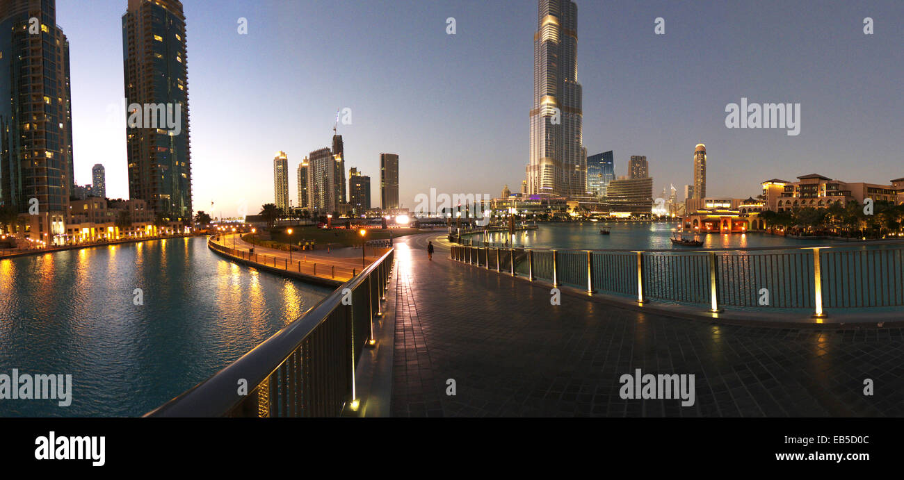 UAE Dubai Burj Khalifa Skyline Metropolis skyscrapers Stock Photo
