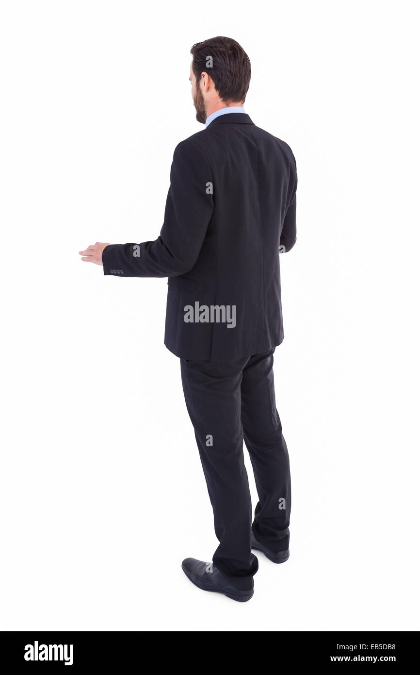 Rear view of businessman standing Stock Photo - Alamy