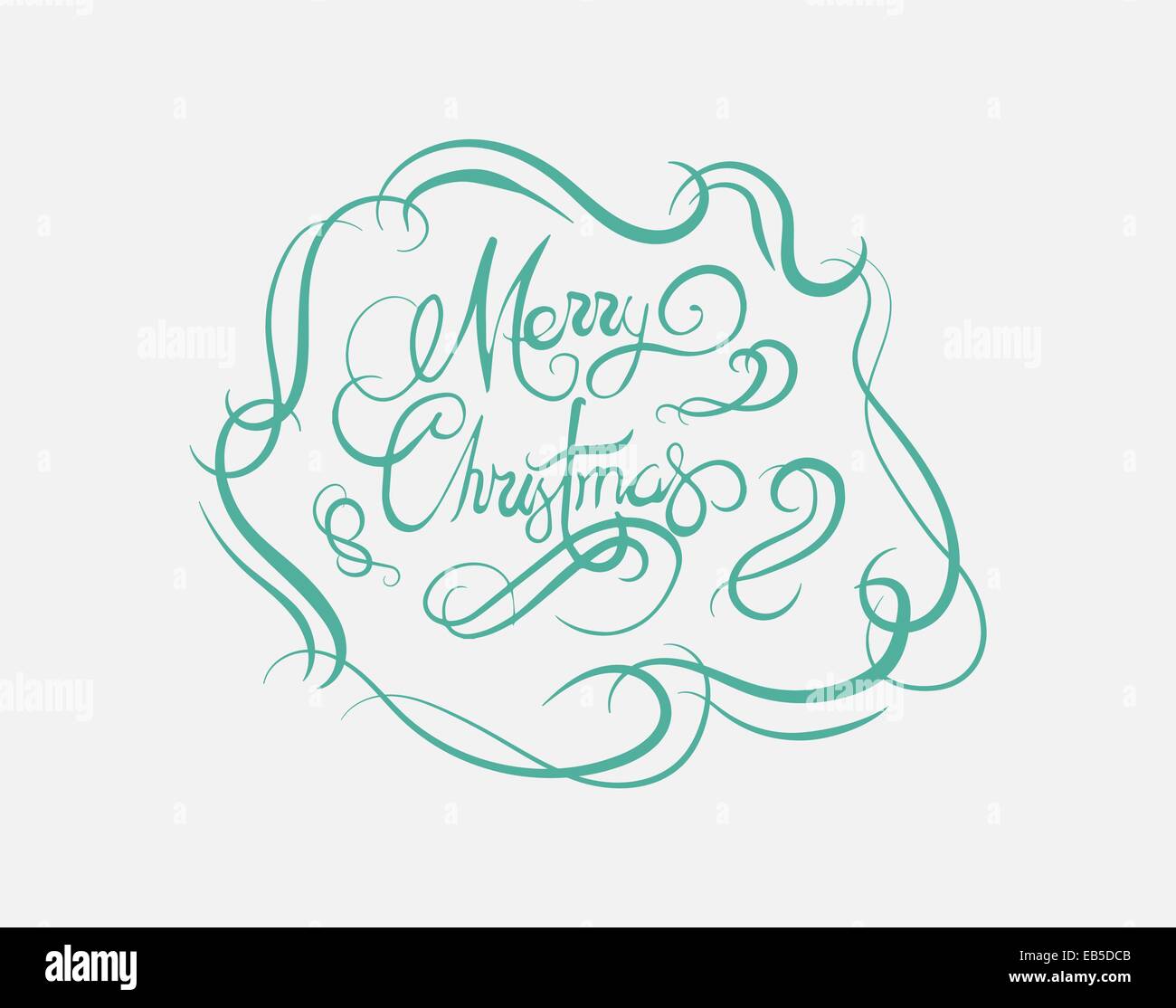 Merry christmas message vector in cursive green Stock Vector