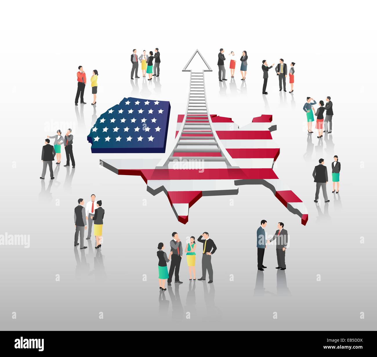 American business vector with professionals Stock Vector