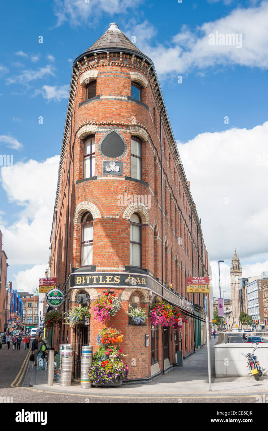 Belfast, Northern Ireland - Aug 19, 2014: View of Bittles Bar in Belfast, North Ireland  on August 19, 2014 Stock Photo