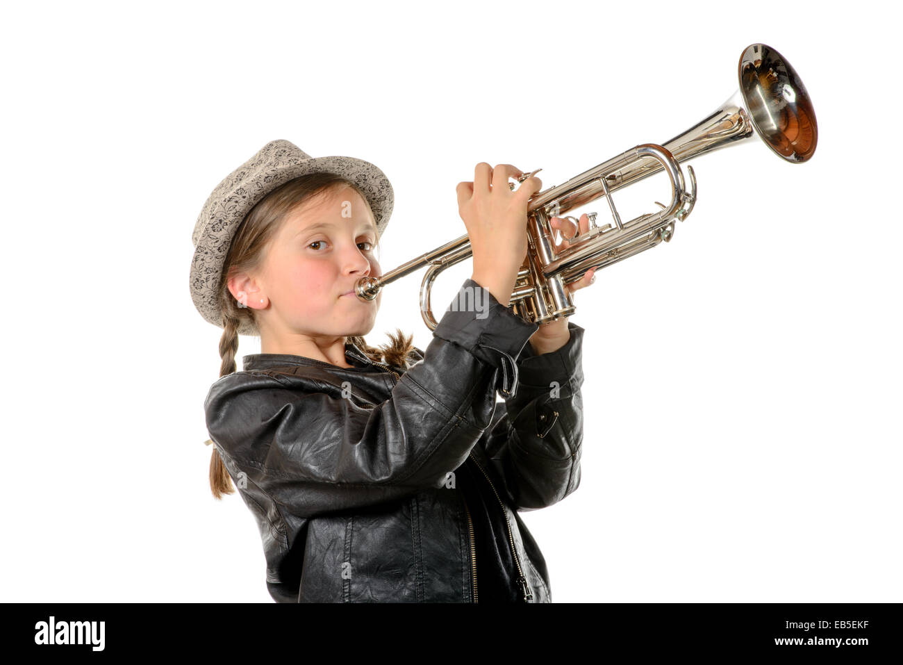 Talented boy playing the trumpet hi-res stock photography and images - Alamy