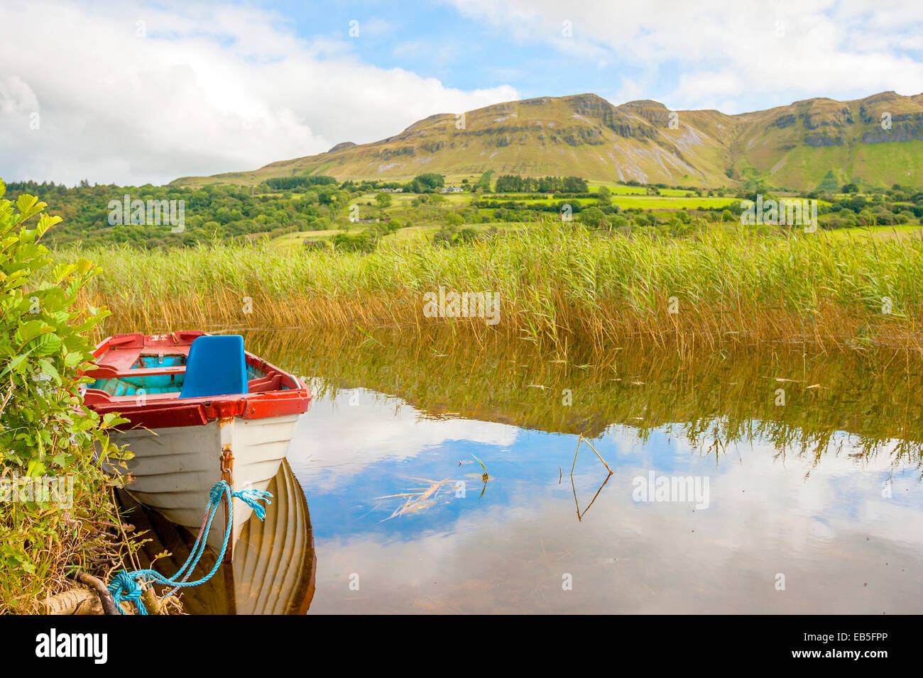 Boat in The Glencar lake in Ireland Stock Photo Alamy