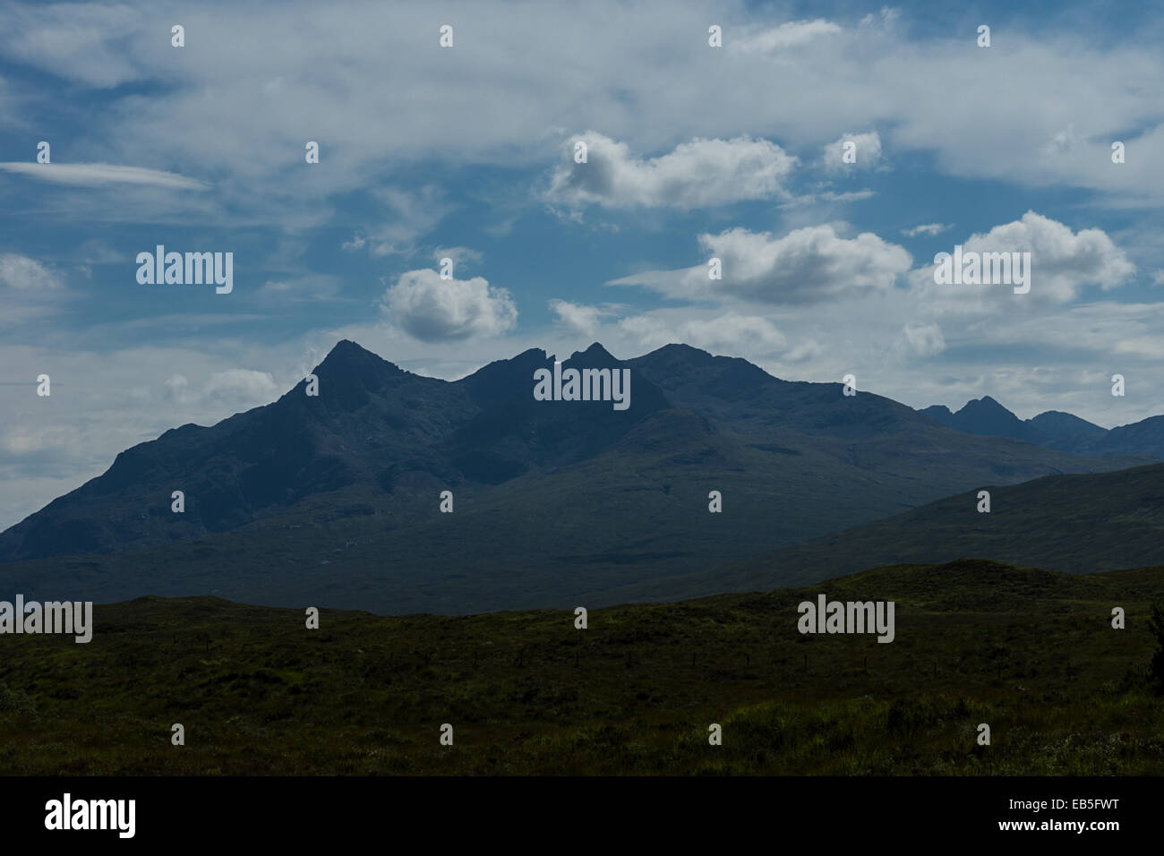Cuillin mountain range from the north. Stock Photo