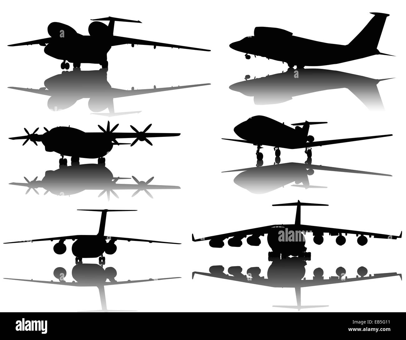 Aircrafts silhouettes Stock Photo