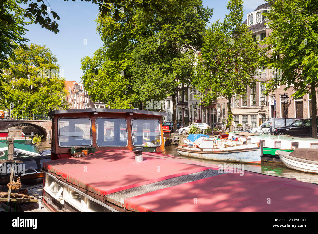 The Keizersgracht canal in Amsterdam. The area is designated as a World Heritage Site by UNESCO. Stock Photo