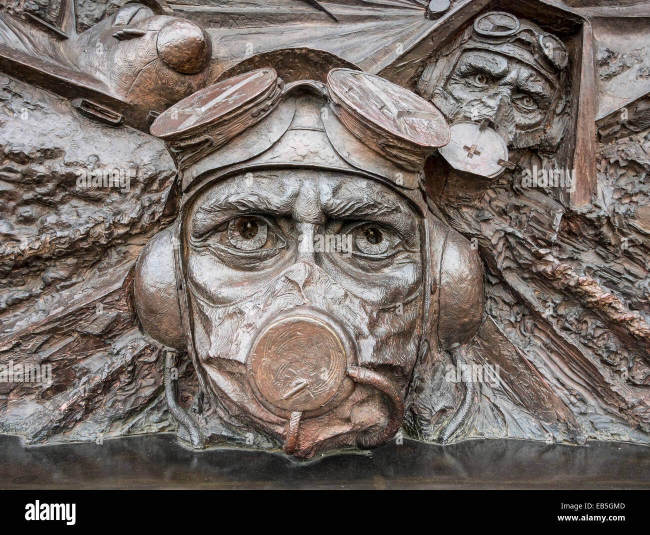 Detail from Battle of Britain Monument on London Embankment UK Stock Photo