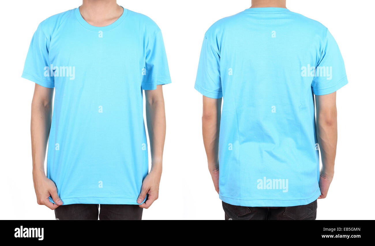 Blue front and back t shirt Cut Out Stock Images & Pictures - Alamy