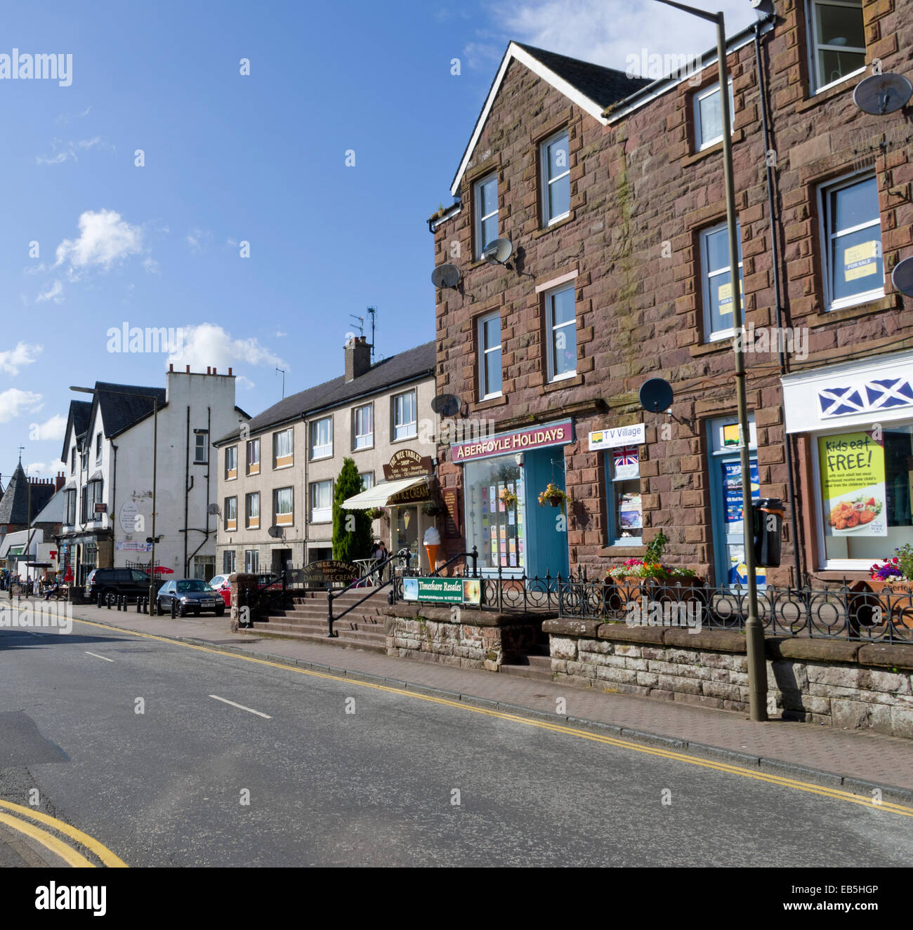 Aberfoyle Town Centre, Trossachs, Stirlingshire, Scotland, UK Stock Photo