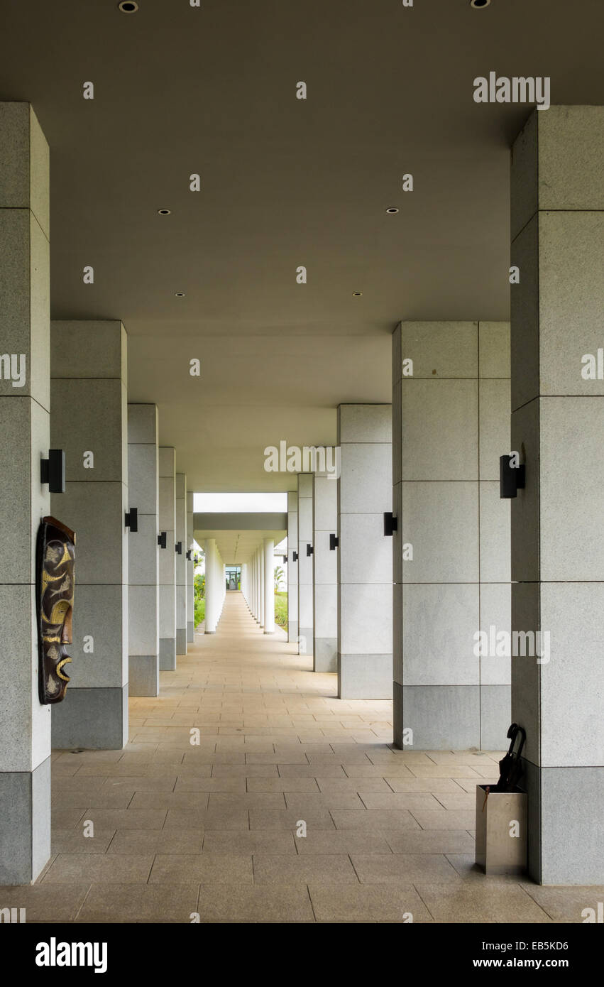 Entrance to Sofitel Hotel building in Sipopo near the capital city of Malabo, Equatorial Guinea, Africa Stock Photo