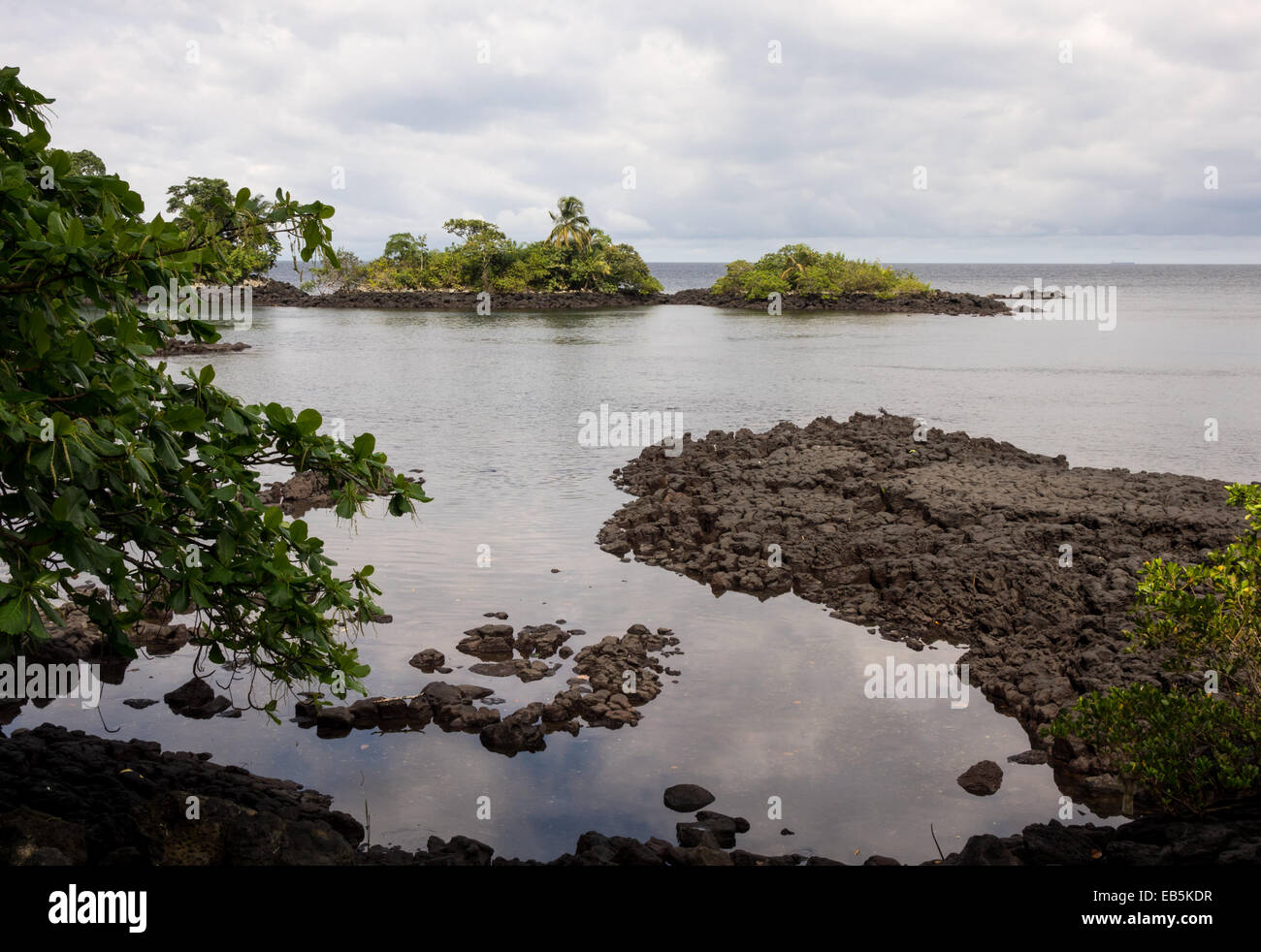 Ecological island in the sea in Sipopo near the capital city of Malabo, Equatorial Guinea, Africa Stock Photo