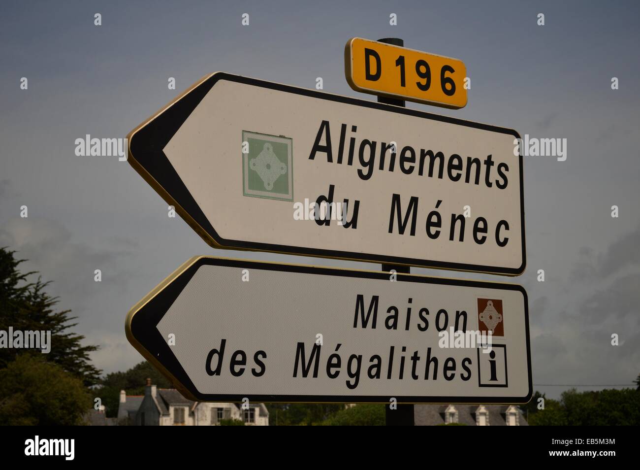 Road Signs in Carnac France May 2014 Stock Photo