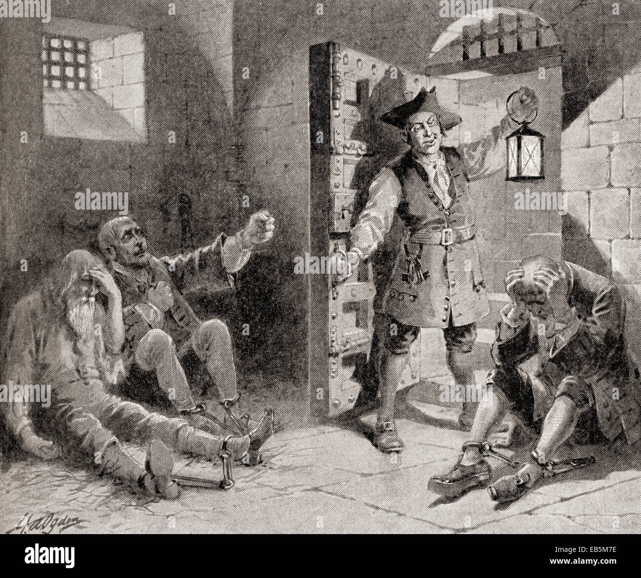 The horrors of English prison life in the 18th century.  From The History of Our Country, published 1900. Stock Photo