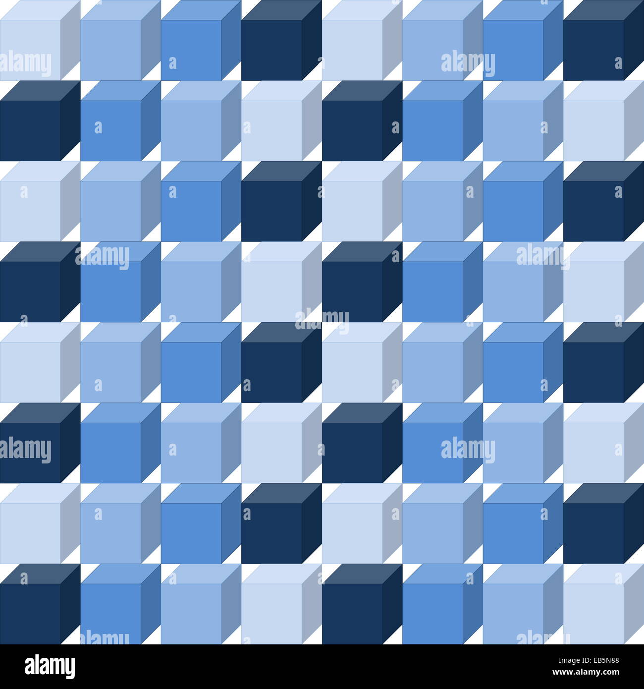 Seamless many different blue cubes in white background Stock Photo - Alamy