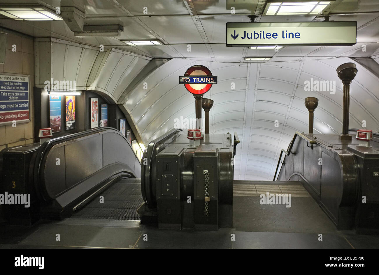 Escalators With Tube Sign At Swiss Cottage Station London