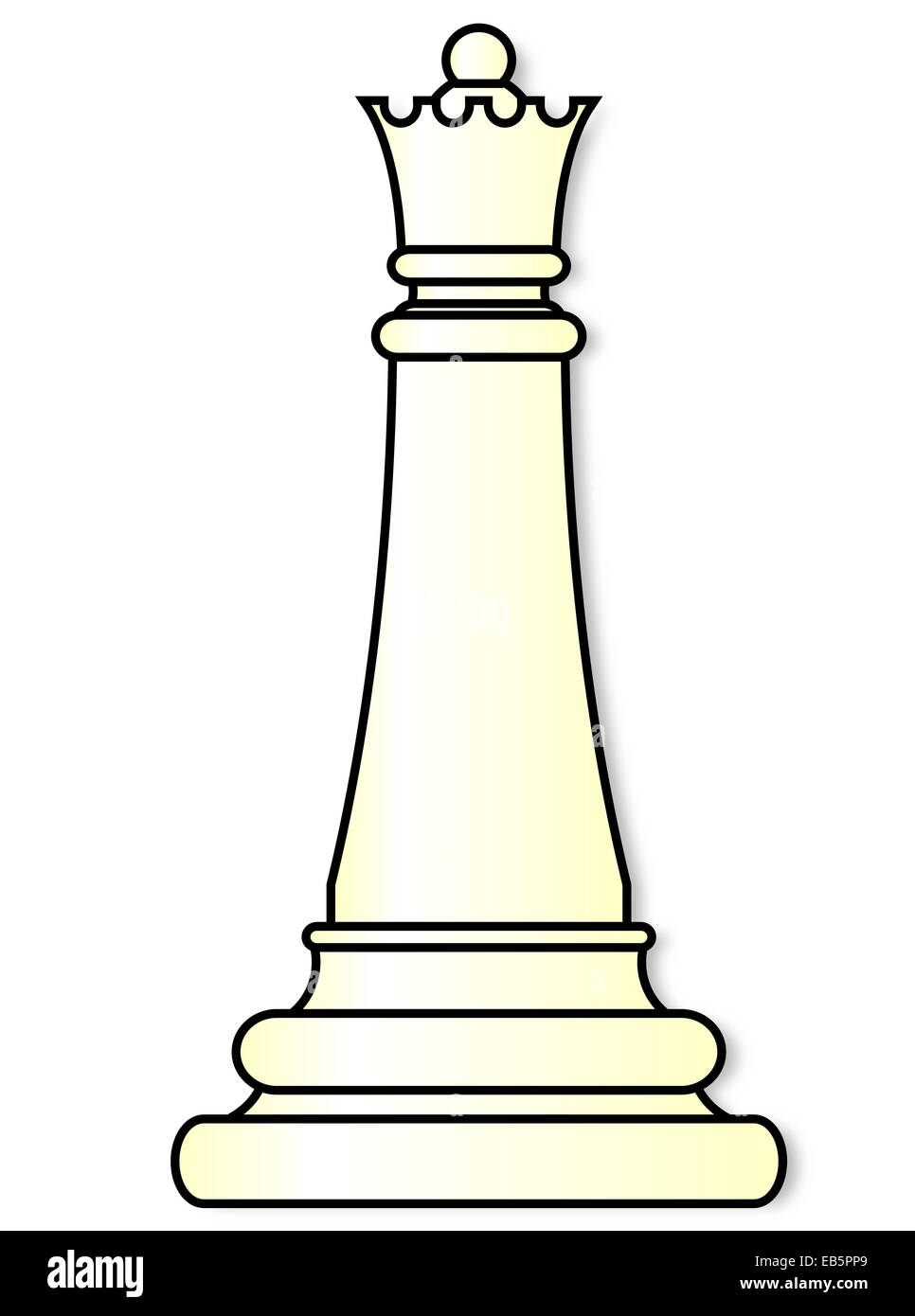 Queen chess piece over a white background Stock Photo