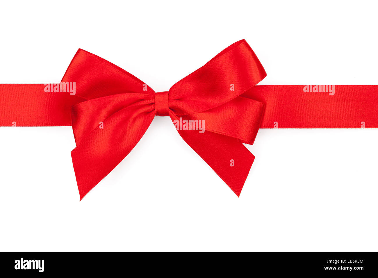 Red ribbon with bow. Isolated on white background Stock Photo - Alamy