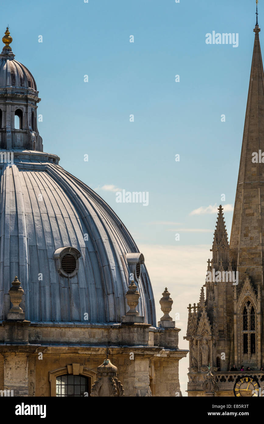 Looking across the rooftops of Oxford to the Radcliffe Camera and the ...