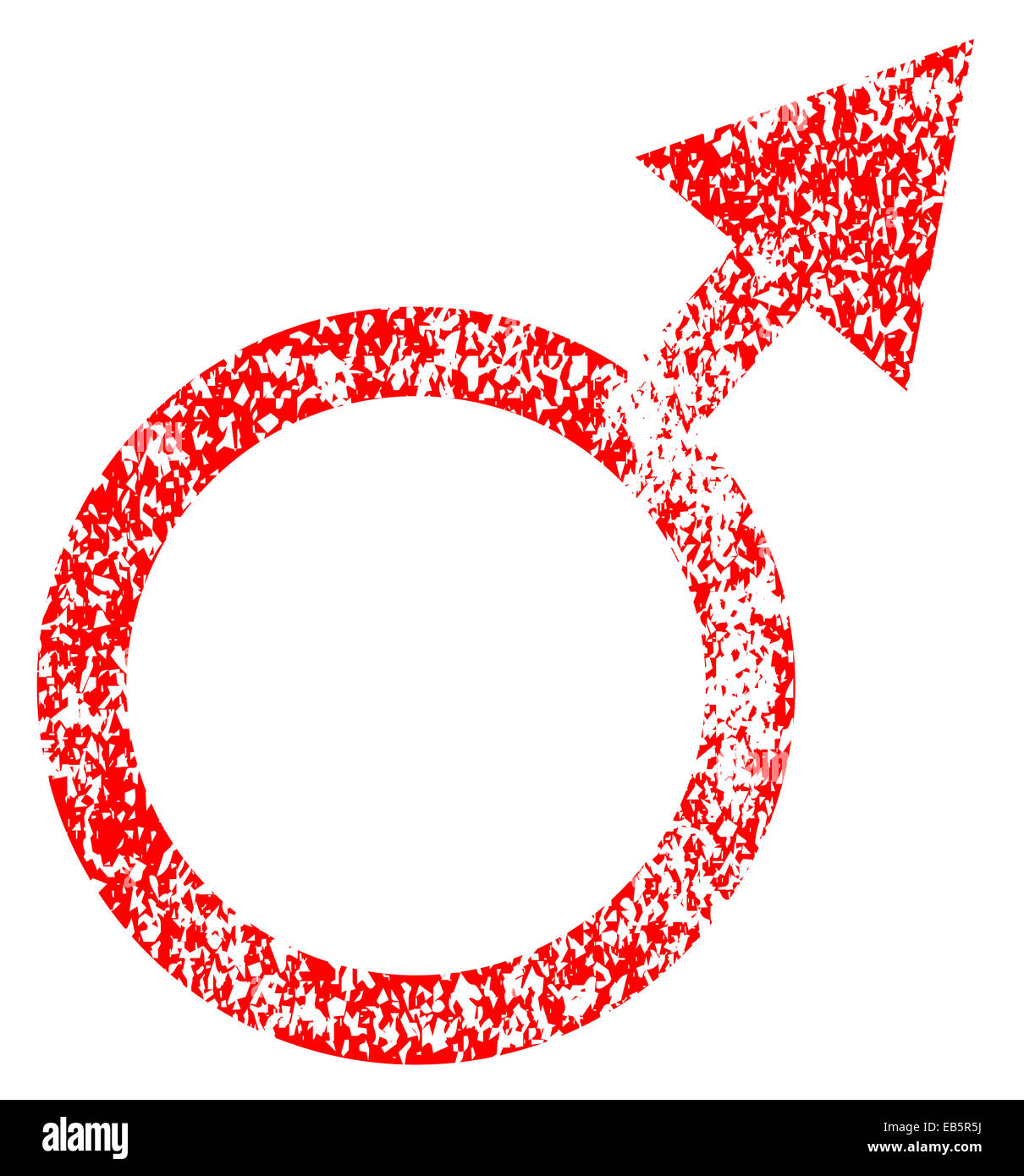 A rubber stamp in the form of the masculine symbol Stock Photo