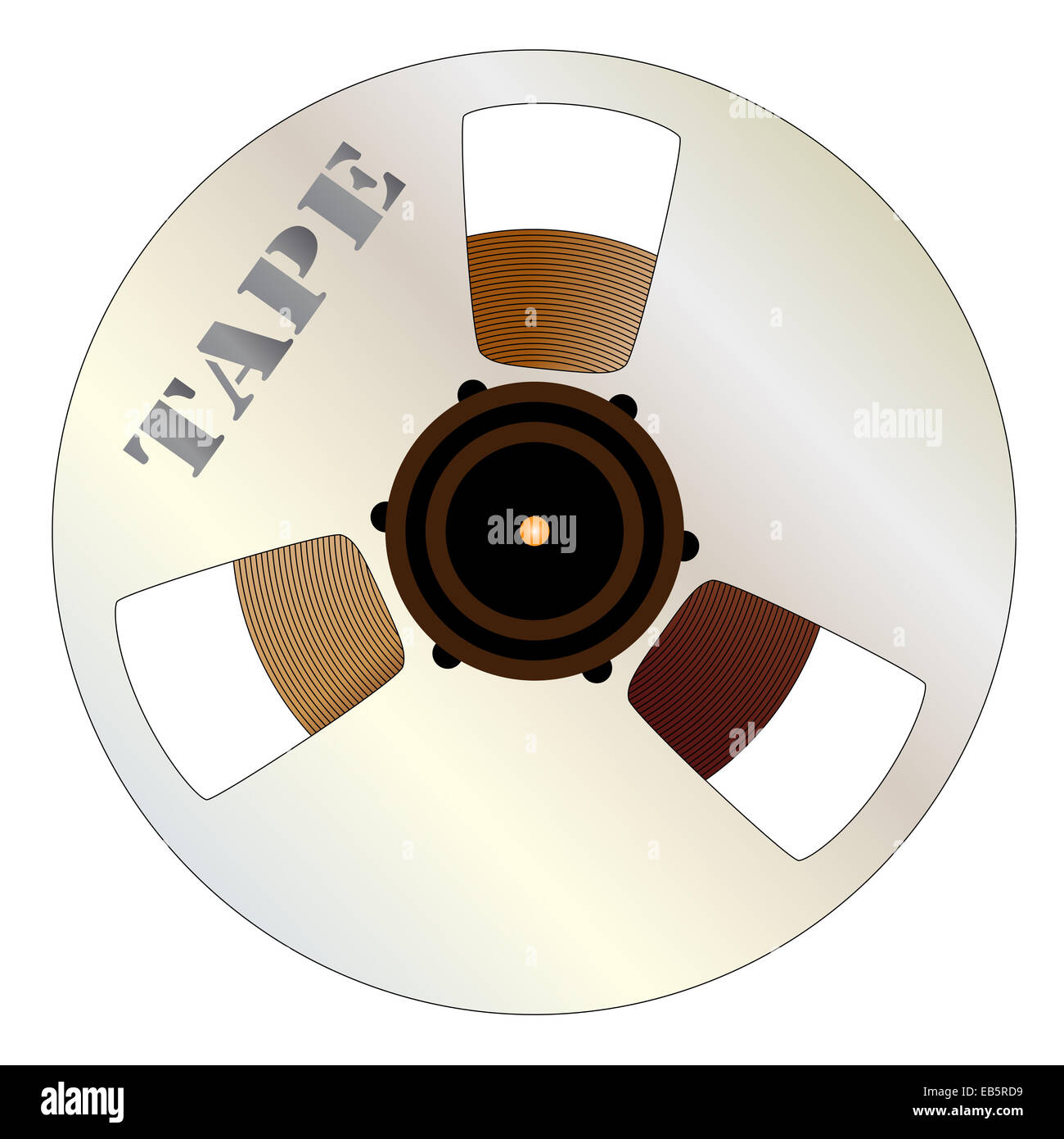 An audio tape spool over a white background Stock Photo - Alamy