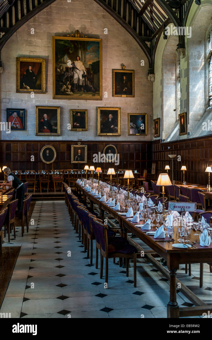 The dining hall of Exeter College Oxford University Stock Photo