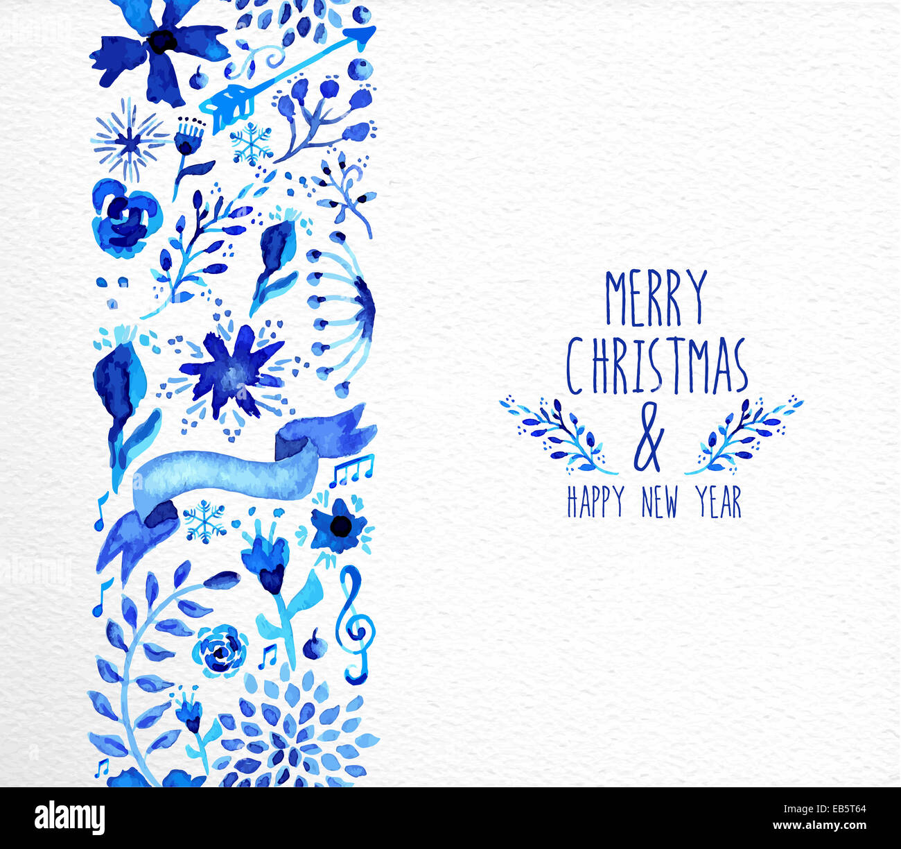 Hand drawn watercolor Christmas elements seamless pattern background ...