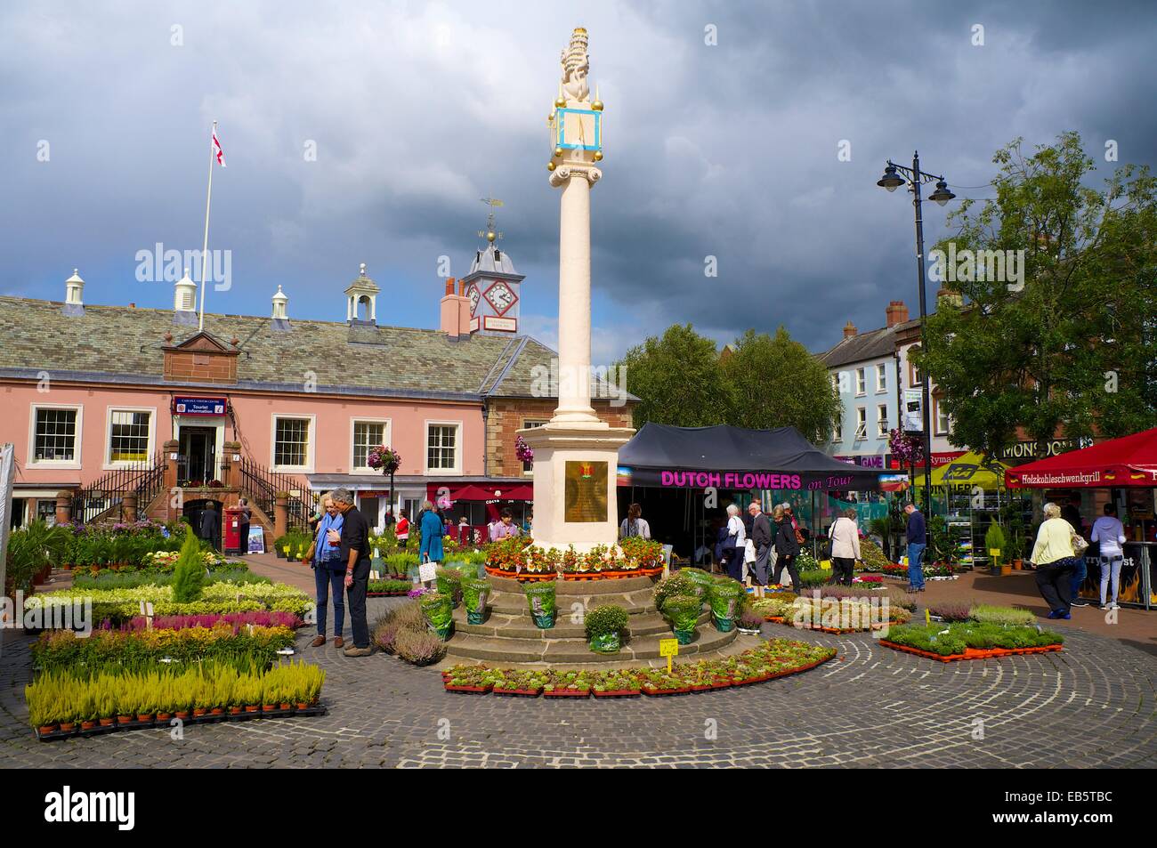 People enjoying Carlisle Continental Market. Carlisle Town Centre Stock