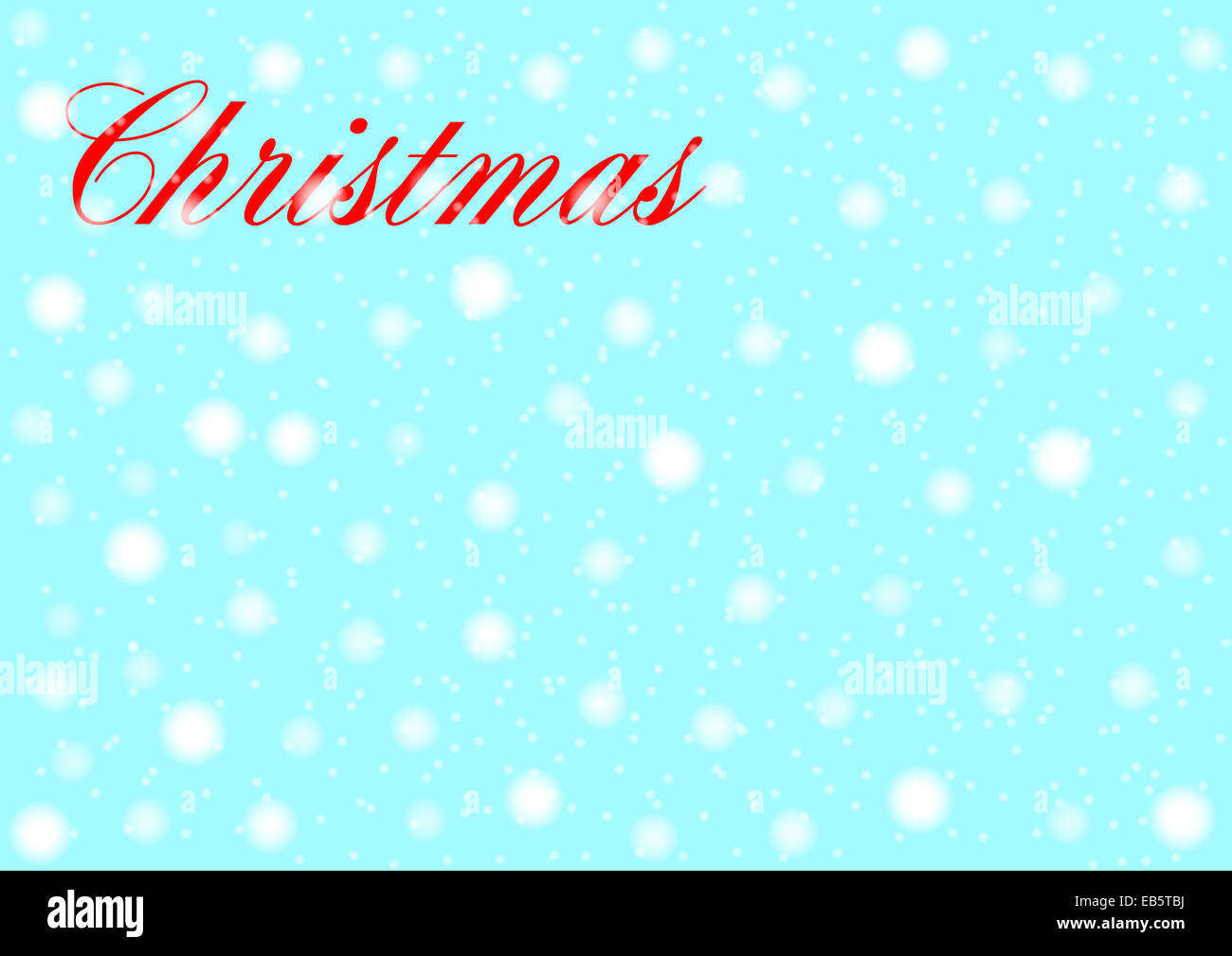 Christmas text against a falling snow background Stock Photo