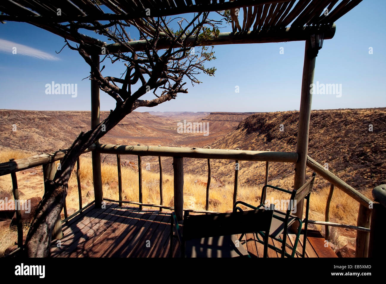 Balcony at Grootberg Lodge - Damaraland, Namibia, Africa Stock Photo