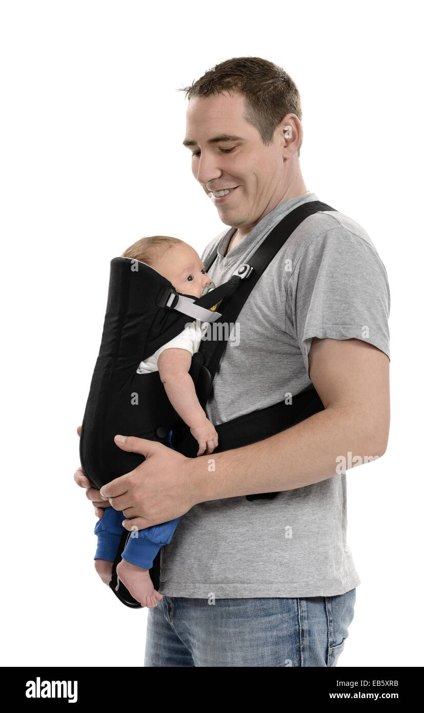 dad carrying baby