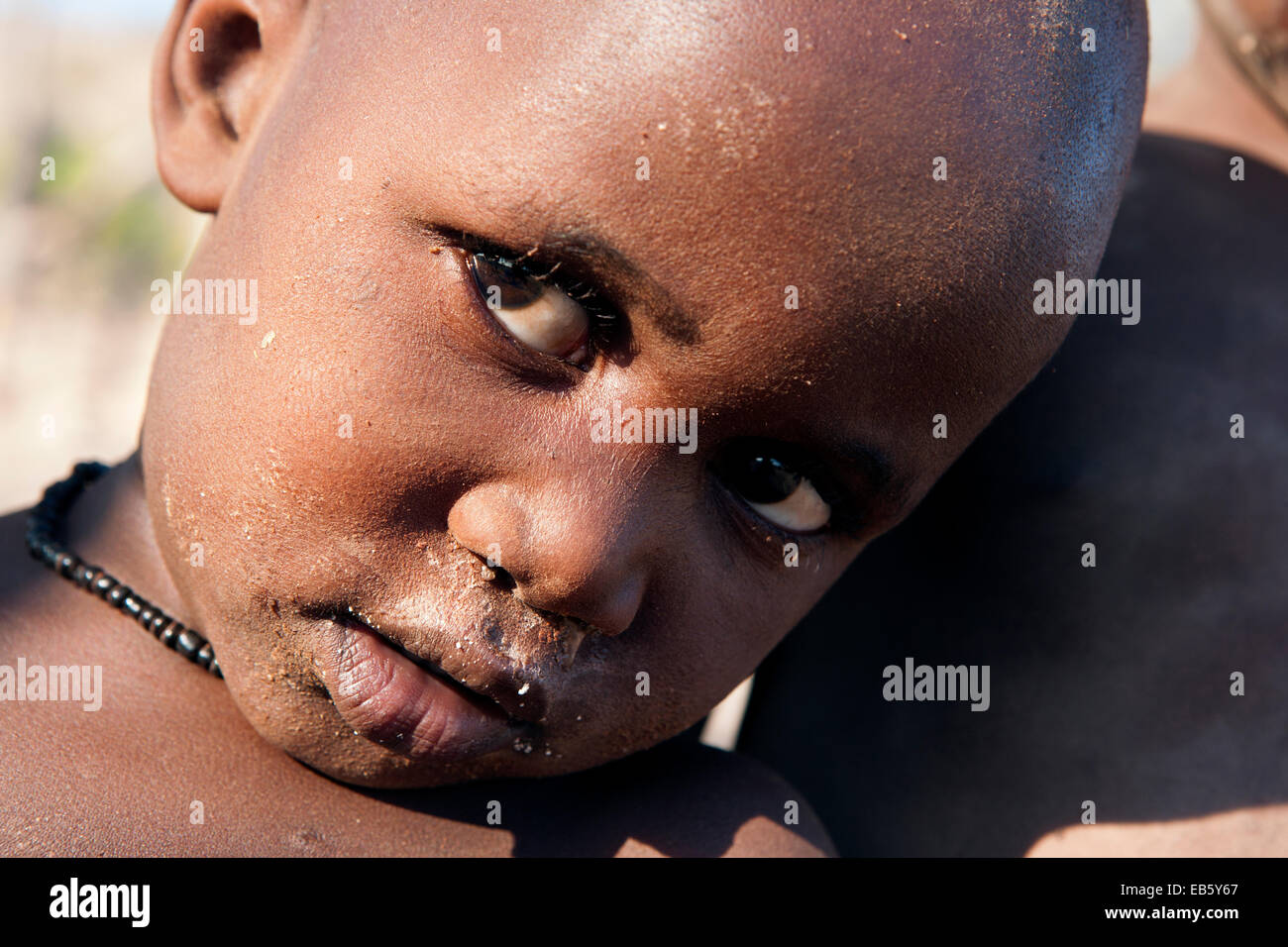 Portrait of Himba Child - Damaraland - Namibia, Africa Stock Photo