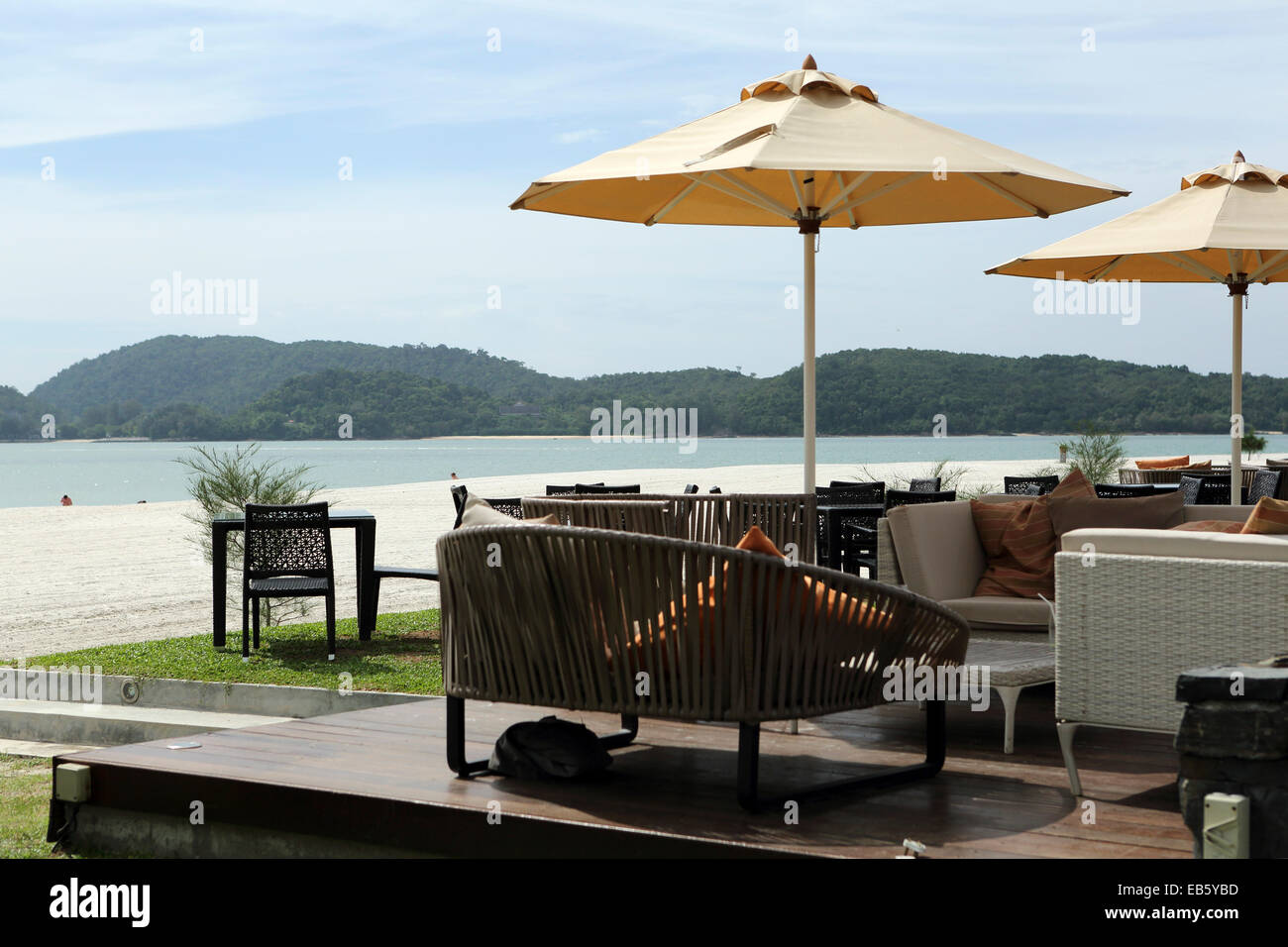 Decking And Parasols At The Cba Restaurant At The Meritus Pelangi