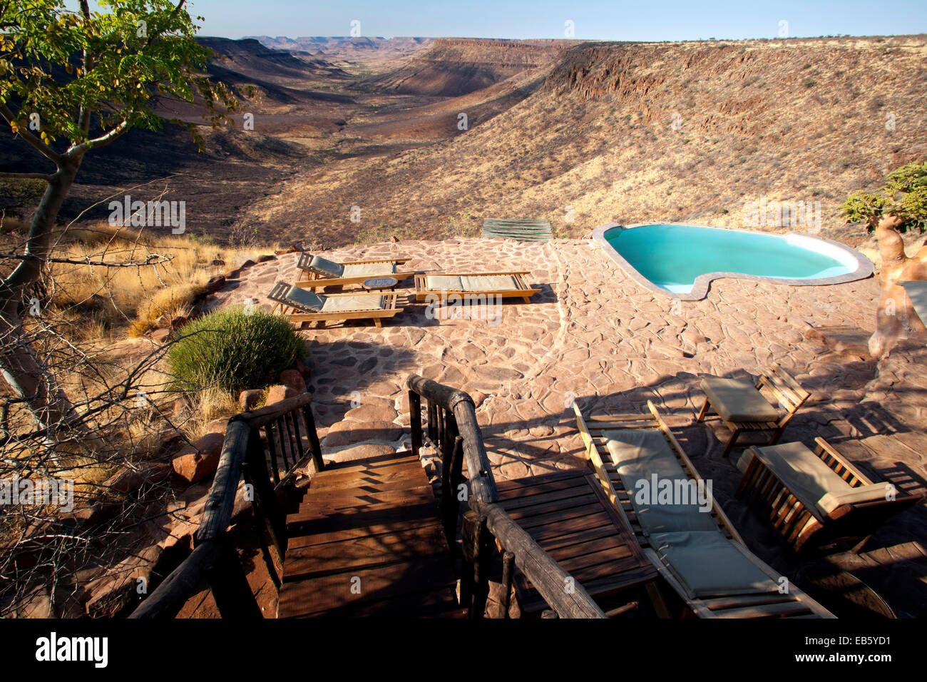 Swimming Pool at Grootberg Lodge - Damaraland, Namibia, Africa Stock Photo