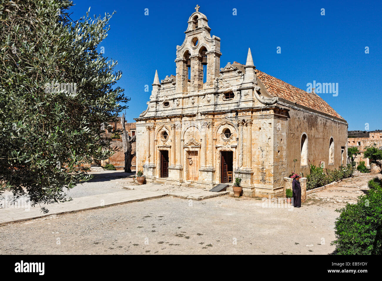 The Arkadi Monastery was built in 1587 on the island of Crete, Greece Stock Photo