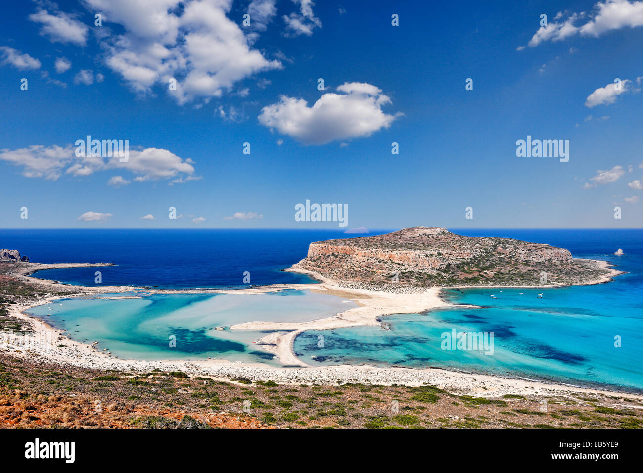 The unbelievable beauty of Balos Lagoon with Cap Tigani in Crete, Greece Stock Photo
