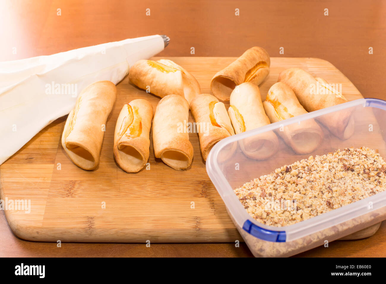 baking confection - for the cannoli tubes Stock Photo