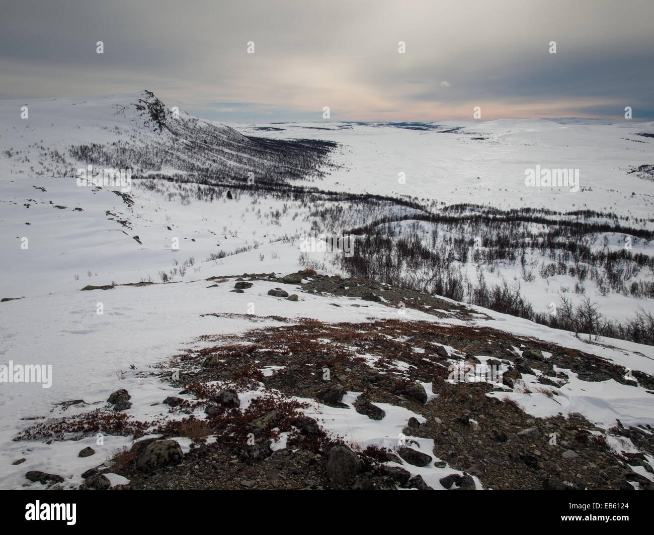 winter mountain landscape, gausdal, oppland norway Stock Photo