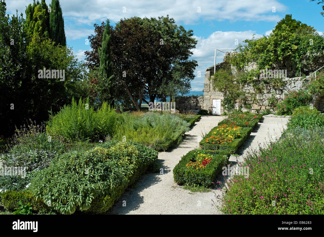 The herb garden at La Garde-Adhémar, Drôme, France. Stock Photo