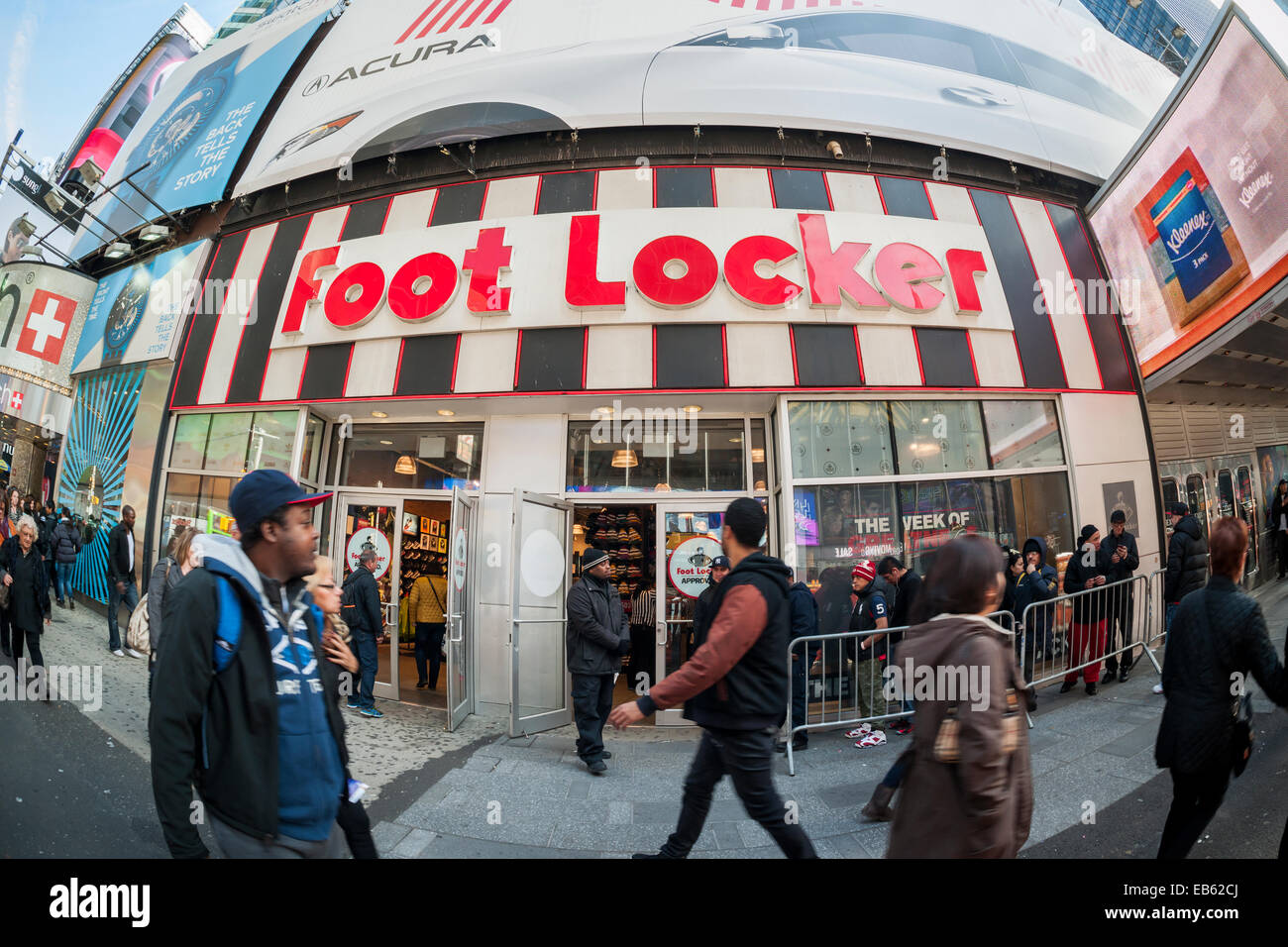 A Foot Locker store in Times Square in New York Stock Photo