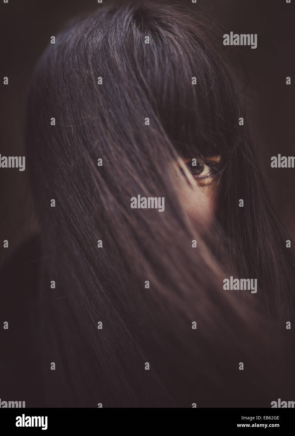 a dark session in a forest Stock Photo