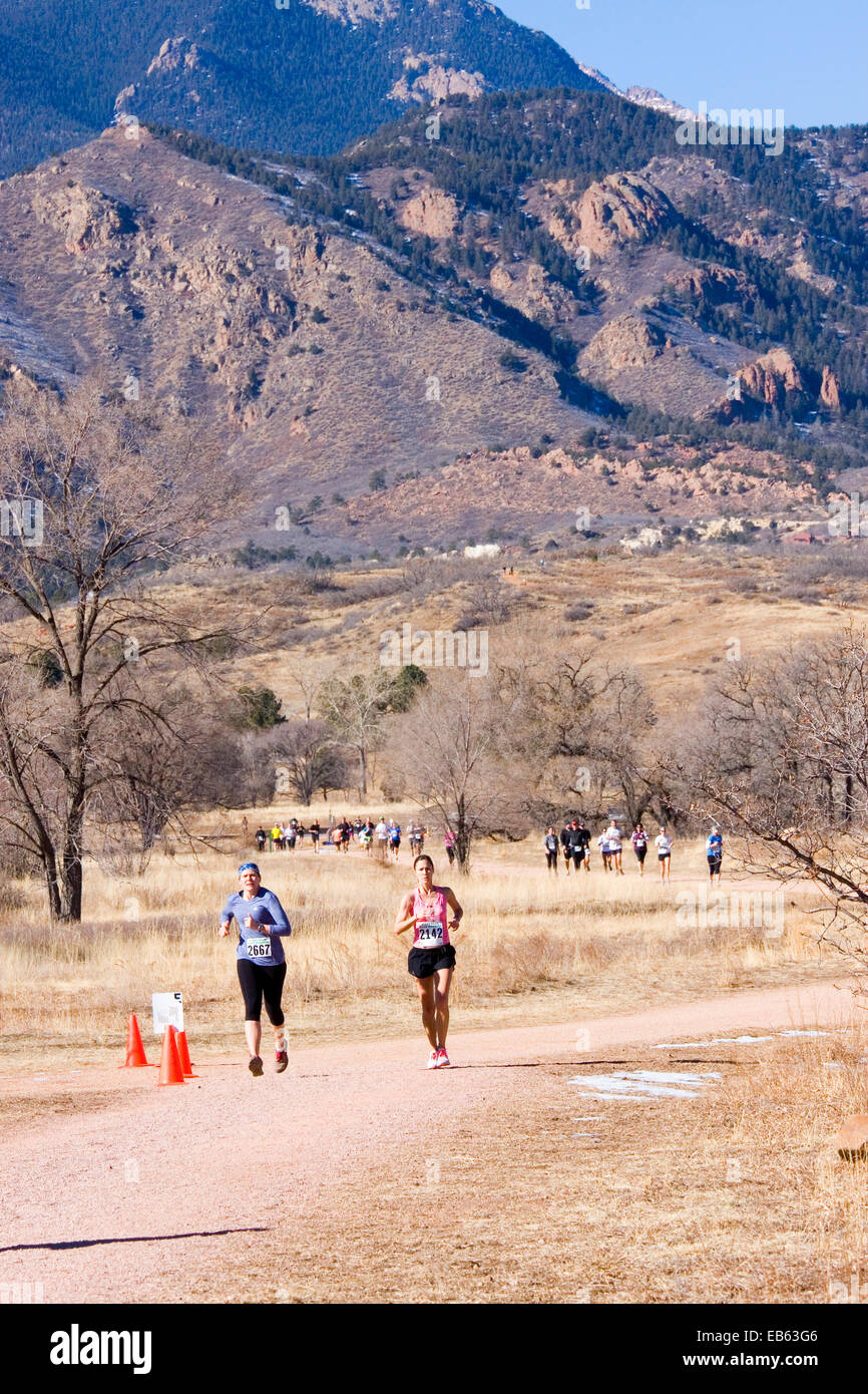 Women running in Colorado Springs Stock Photo