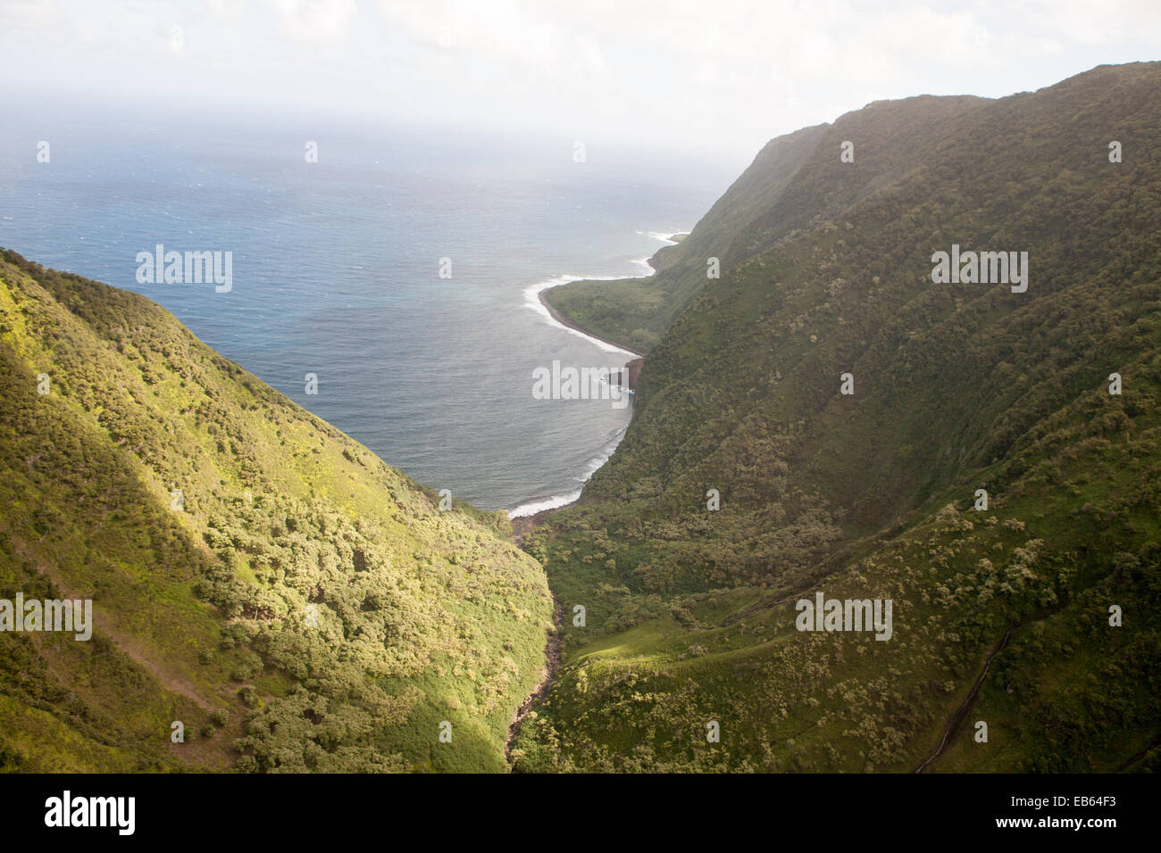 Hawaii Island Kaunakakai Molokai Mountain Mountains Vista Stock Photo